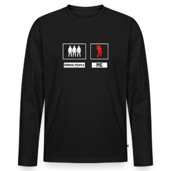 Saxophoniste et saxophoniste - T-shirt manches longues Premium bio Homme - noir - Devant - Nico (187cm)