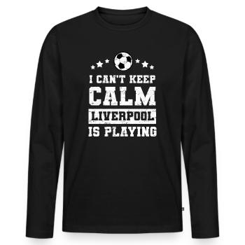 Soccer football Liverpool - Men's Premium Organic Long Sleeve Shirt - black - Front - Nico (187cm)