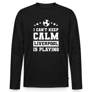 Soccer football Liverpool - Men's Premium Organic Long Sleeve Shirt - black - Front - Nico (187cm)