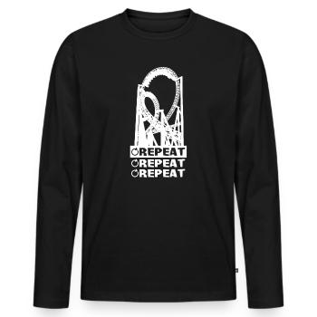 Roller coaster accro - T-shirt manches longues Premium bio Homme - noir - Devant - Nico (187cm)