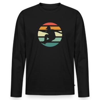 Skateboarding - Männer Premium Bio Langarmshirt - Schwarz - Vorne - Nico (187cm)