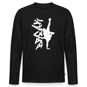 break dance - T-shirt manches longues Premium bio Homme - noir - Devant - Nico (187cm)