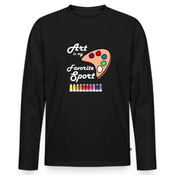 Artiste professeur d'art - T-shirt manches longues Premium bio Homme - noir - Devant - Nico (187cm)