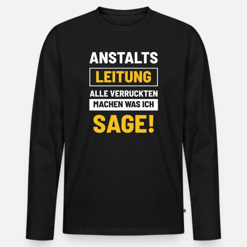 Anstalts Leitung - Männer Premium Bio Langarmshirt - Schwarz