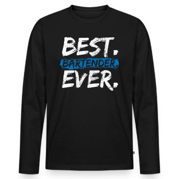 Barkeeper - Männer Premium Bio Langarmshirt - Schwarz - Vorne - Nico (187cm)