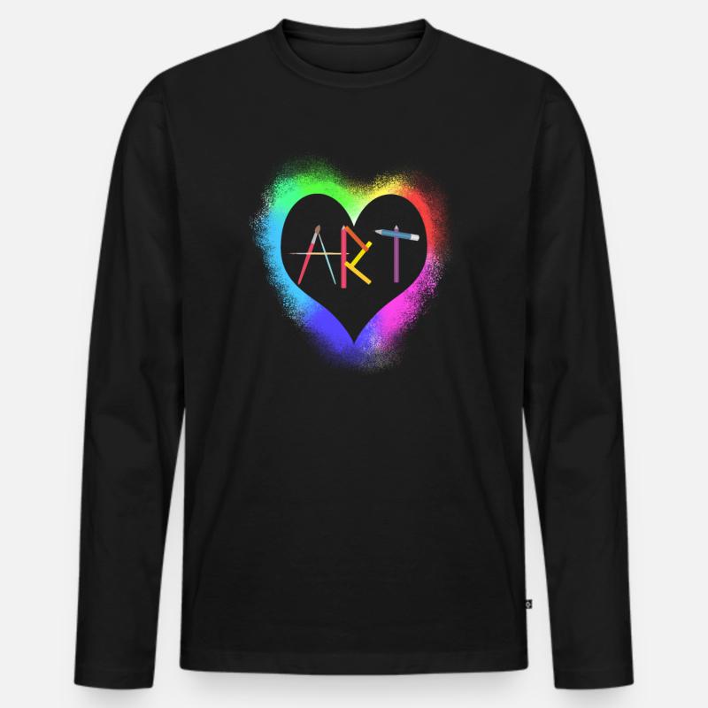 Kunstlehrerin Künstlerin - Männer Premium Bio Langarmshirt - Schwarz