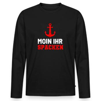 Anker Hamburh Spacken - Männer Premium Bio Langarmshirt - Schwarz - Vorne - Nico (187cm)