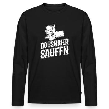 Dosenbier-Partei - Männer Premium Bio Langarmshirt - Schwarz - Vorne - Nico (187cm)
