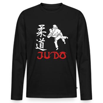 Judo-Kampfkunst - Männer Premium Bio Langarmshirt - Schwarz - Vorne - Nico (187cm)