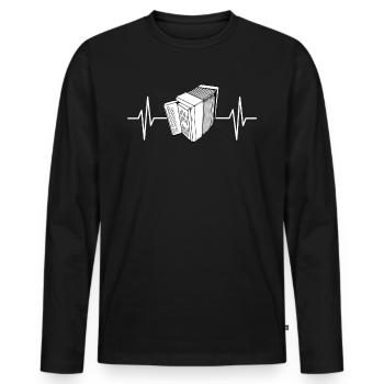 Accordion pull organ squeeze cabinet hamharmonica - Men's Premium Organic Long Sleeve Shirt - black - Front - Nico (187cm)