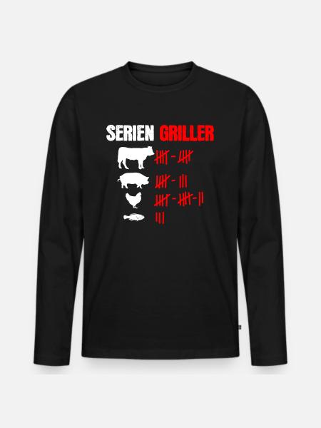 Serien Griller Lustiges Griller - Männer Premium Bio Langarmshirt - Schwarz