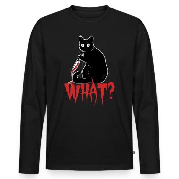 Schrödinger's Cat Horror Cat - Men's Premium Organic Long Sleeve Shirt - black - Front - Nico (187cm)