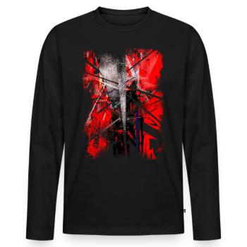 Devil - Men's Premium Organic Long Sleeve Shirt - black - Front - Nico (187cm)