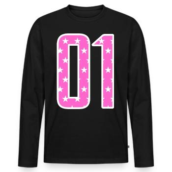 01 - Team - Crew - Team Sports - Men's Premium Organic Long Sleeve Shirt - black - Front - Nico (187cm)