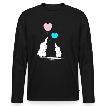 elephant elephant baby birth gift - Men's Premium Organic Long Sleeve Shirt - black - Front - Nico (187cm)