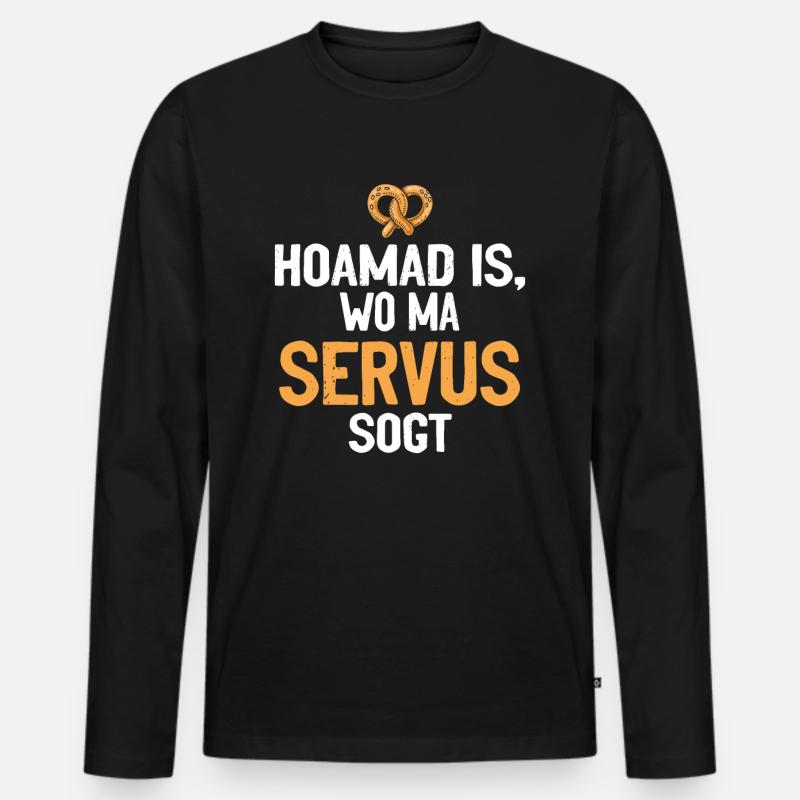 Bayern Bayerische Kultur Servus Bayerisch Geschenk - Männer Premium Bio Langarmshirt - Schwarz