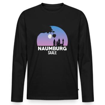 Naumburg Saale Kirsche Kirschfest NMB Geschenk - Männer Premium Bio Langarmshirt - Schwarz - Vorne - Nico (187cm)