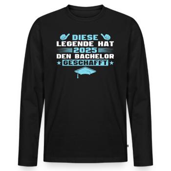 Studium bestanden Bachelorprüfung Abschluss 2025 - Männer Premium Bio Langarmshirt - Schwarz - Vorne - Nico (187cm)
