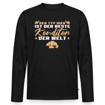 Zuckerbäcker Bester Konditor Geschenkidee - Männer Premium Bio Langarmshirt - Schwarz - Vorne - Nico (187cm)