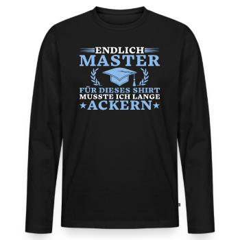 Endlich Master Studium Abschluss - Männer Premium Bio Langarmshirt - Schwarz - Vorne - Nico (187cm)