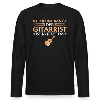 Gitarrist ist jetzt da - Männer Premium Bio Langarmshirt - Schwarz - Vorne - Nico (187cm)