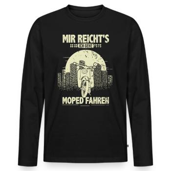 Moped Ostalgie Schwalbe Simson Suhl - Männer Premium Bio Langarmshirt - Schwarz - Vorne - Nico (187cm)