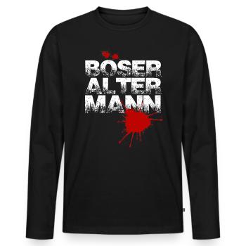 Geschenkidee lustig " Böser alter Mann " - Männer Premium Bio Langarmshirt - Schwarz - Vorne - Nico (187cm)