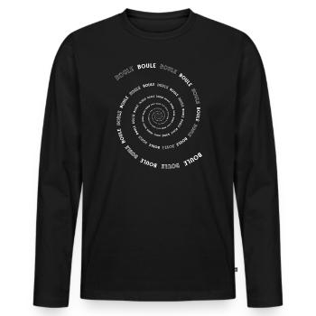Tenue de pétanque boule pour boule bouler - T-shirt manches longues Premium bio Homme - noir - Devant - Nico (187cm)