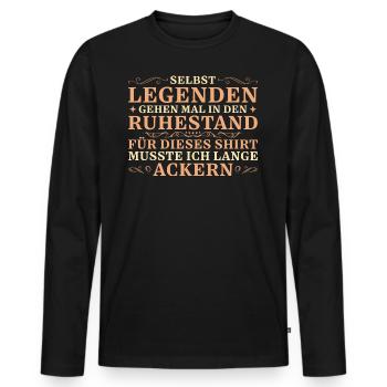 Ruhestand Kollege Abschied Rente - Männer Premium Bio Langarmshirt - Schwarz - Vorne - Nico (187cm)