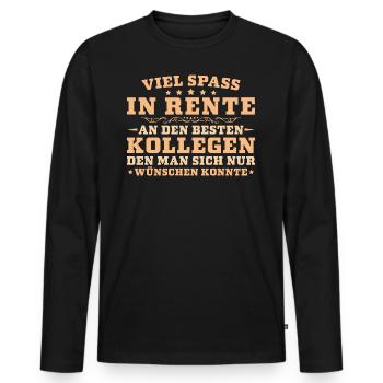 Viel Spaß in Rente Bester Kollege Abschied - Männer Premium Bio Langarmshirt - Schwarz - Vorne - Nico (187cm)