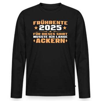 Altersteilzeit Angehender Ruhestand Frührente 2025 - Männer Premium Bio Langarmshirt - Schwarz - Vorne - Nico (187cm)