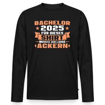 Bachelorprüfung 2025 Studium bestanden - Männer Premium Bio Langarmshirt - Schwarz - Vorne - Nico (187cm)