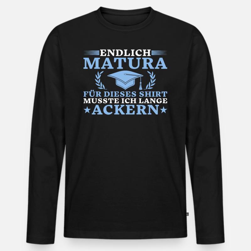 Endlich Matura Schulabschluss - Männer Premium Bio Langarmshirt - Schwarz