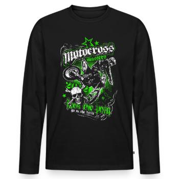 Motocross - Männer Premium Bio Langarmshirt - Schwarz - Vorne - Nico (187cm)