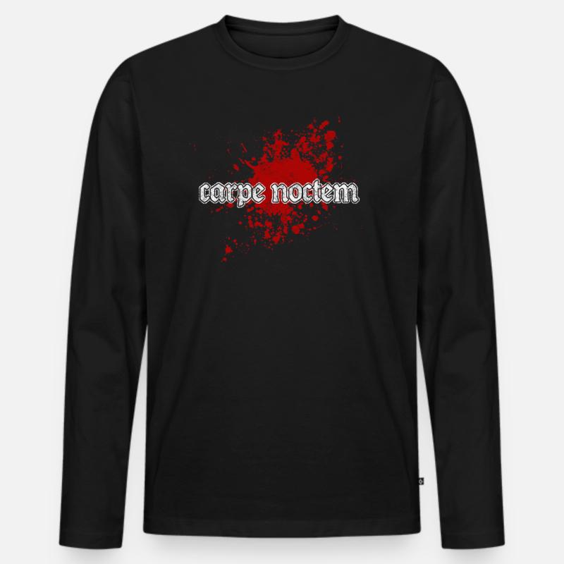 carpe noctem - Männer Premium Bio Langarmshirt - Schwarz