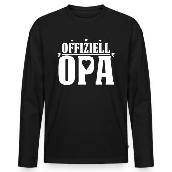 Offiziell Bester Opa der Welt Vatertag Loading Ich - Männer Premium Bio Langarmshirt - Schwarz - Vorne - Nico (187cm)
