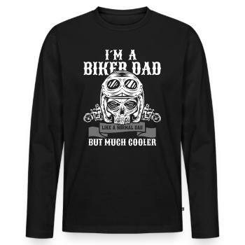 Ich bin ein Biker-Vater, ein normaler Vater, aber cooler - Männer Premium Bio Langarmshirt - Schwarz - Vorne - Nico (187cm)