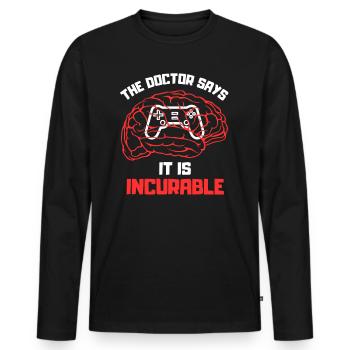 Krank von Videospielen - Männer Premium Bio Langarmshirt - Schwarz - Vorne - Nico (187cm)
