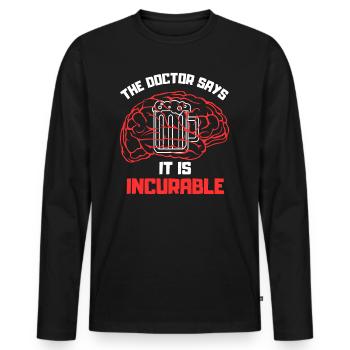 Beer Patient - Men's Premium Organic Long Sleeve Shirt - black - Front - Nico (187cm)