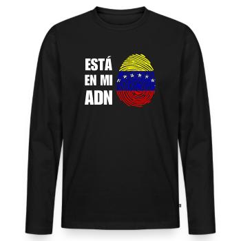 Venezuela ist in meiner DNA - Männer Premium Bio Langarmshirt - Schwarz - Vorne - Nico (187cm)
