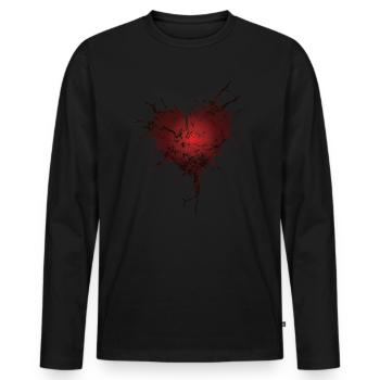 Cracks Heart Gift - Men's Premium Organic Long Sleeve Shirt - black - Front - Nico (187cm)
