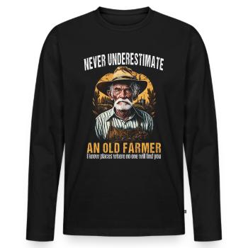 Bauer - Landwirt - Agriculteur - T-shirt manches longues Premium bio Homme - noir - Devant - Nico (187cm)