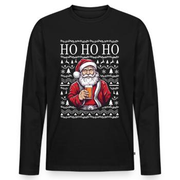 Noël moche - T-shirt manches longues Premium bio Homme - noir - Devant - Nico (187cm)
