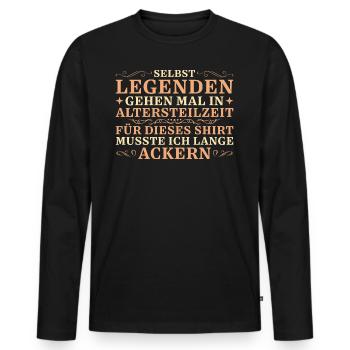 Altersteilzeit Kollege Abschied Angehende Rente - Männer Premium Bio Langarmshirt - Schwarz - Vorne - Nico (187cm)