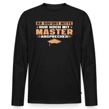Bestandene Masterprüfung Studium Abschluss - Männer Premium Bio Langarmshirt - Schwarz - Vorne - Nico (187cm)