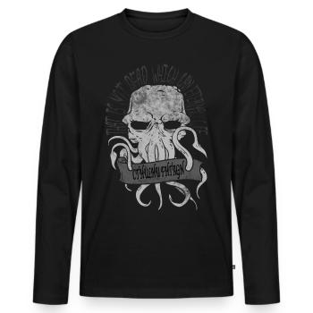 Allmächtiger Cthulskull - Männer Premium Bio Langarmshirt - Schwarz - Vorne - Nico (187cm)