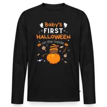 Baby's First Halloween On The Inside Pregnancy - Men's Premium Organic Long Sleeve Shirt - black - Front - Nico (187cm)