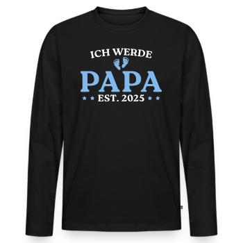 Ich werde Papa 2025 Frischgebackener Vater - Männer Premium Bio Langarmshirt - Schwarz - Vorne - Nico (187cm)
