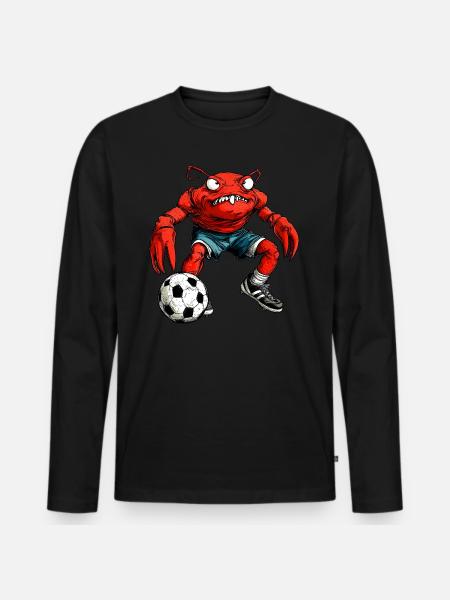 Crabs Soccer / Soccer Crab - Men's Premium Organic Long Sleeve Shirt - black