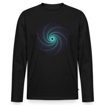 Sacred Geometry Spiralle - Men's Premium Organic Long Sleeve Shirt - black - Front - Nico (187cm)
